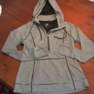 Tangerine half zip hooded pullover